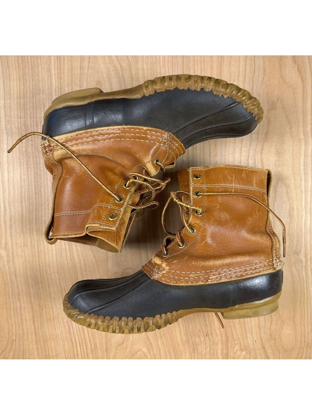 Vintage 80s LL Bean Boots Maine Hunting Shoe mens 7 duck boots rain made in usa
